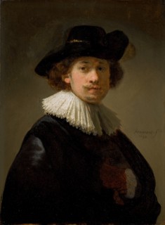 Self-portrait, wearing a ruff and black hat, 1632. Creator: Rembrandt van Rhijn (1606-1669).