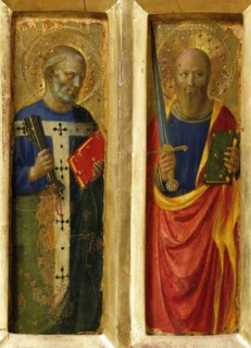 The Apostles Peter and Paul (From the Perugia Altarpiece), ca 1437. Creator: Angelico, Fra Giovanni, da Fiesole (ca. 1400-1455).