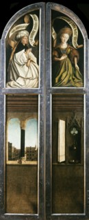 The Ghent Altarpiece. Adoration of the Mystic Lamb: Arched Window with a View..., 1432. Creator: Eyck, Jan van (1390-1441).
