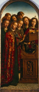 The Ghent Altarpiece. Adoration of the Mystic Lamb: Singing angels, 1432. Creator: Eyck, Jan van (1390-1441).