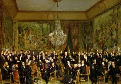 The Salon of Alfred Emilien, Comte de Nieuwerkerke (1811-1892) at the Louvre, 1855. Creator: Biard, François-August (1798-1882).