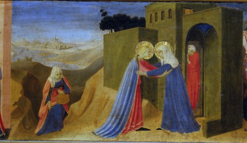 The Visitation. Predella of the Altarpiece The Annunciation, c. 1433-1434. Creator: Angelico, Fra Giovanni, da Fiesole (ca. 1400-1455).