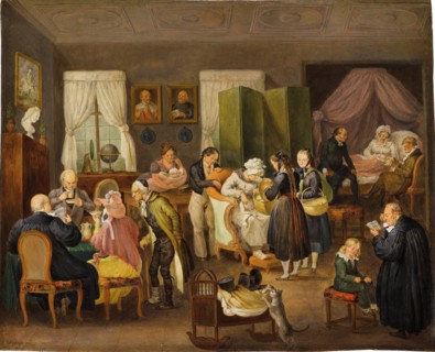 Visit to the Protestant Pastor's House for Baptism, 1828. Creator: Pflug, Johann Baptist (1785-1866).