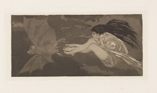 Witch and Bat, 1880. Creator: Klinger, Max (1857-1920).