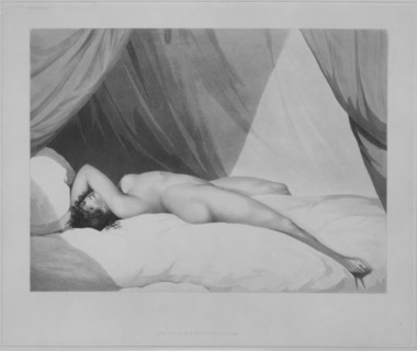 Nude Reclining on Curtained Bed [Emma Hamilton (?)], November 1, 1797. Creator: Attributed to Adam Buck (Irish, Cork 1759-1833).