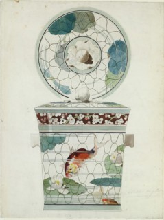 Design for a Covered Dish in the "Service au Filet" (Fish Net Ware)..., 1875-85. Creator: Attributed to Amédée de Caranza.