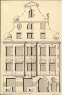 Drawing for the Street Elevation of a Town House, 1729. Creator: Andreas Schneidmann.