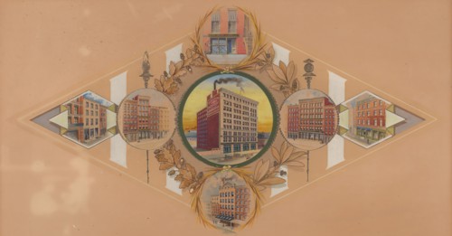 Henry Heide Confectionary Co.- Seven Buildings Occupied by the Business, after 1882. Creator: Anon.