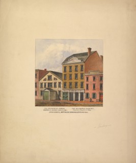 Broadway Circus and Olympic Theatre, Broadway between Howard and Grand..., New York, 1821. Creator: Anon.