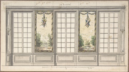 Design for a Windowed Wall with Decorative Panels, mid-18th century. Creator: Anon.
