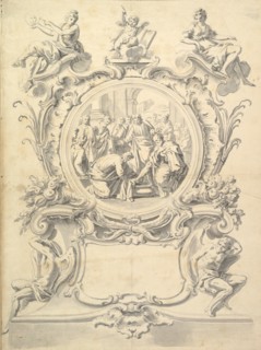 Elaborately Framed Roundel of Christ Washing the Feel of the Apostles, after 1800 (?). Creator: Anon.