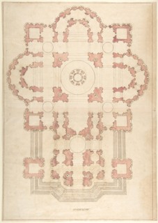 Bramante's Plan for St. Peter's, 16th-17th century. Creator: Anon.