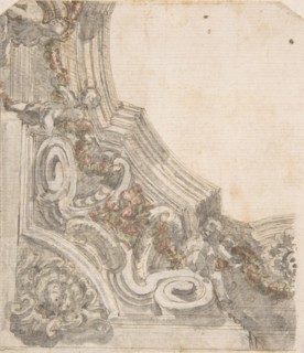 Design for the Decoration of the Corner of a Ceiling, 17th century. Creator: Anon.