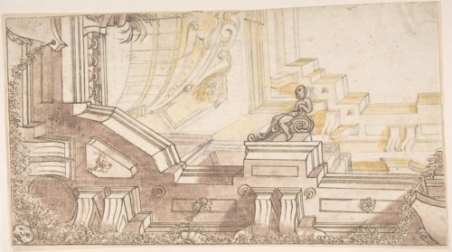 Quarter of a Design for a Trompe L'Oeil Ceiling Decoration, 17th century. Creator: Anon.
