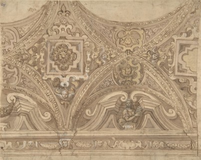 Design for part of a Vaulted Ceiling of a Church, 17th century. Creator: Anon.