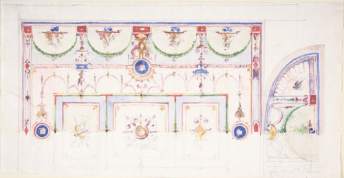 Design for a Painted Ceiling, 1825-75. Creator: Anon.