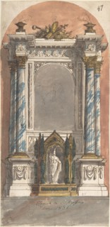 Design for an Altar with a Statue of the Virgin and Child., ca. 1831. Creator: Anon.