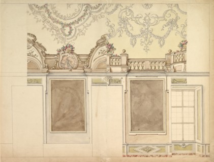 Two Alternate Elevations for an Interior Wall, 1700-1780. Creator: Anon.