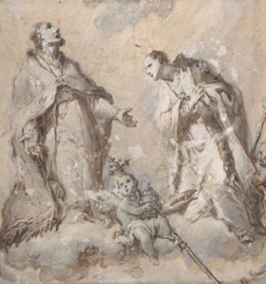 Two Saints (Pope and Bishop?), 17th century. Creator: Anon.
