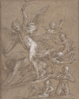 Angels and Putti, 17th century. Creator: Anon.