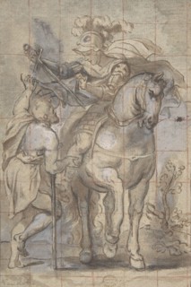 Saint Martin and the Beggar, 17th century. Creator: Anon.