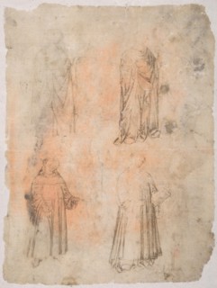 Four Saints (recto); Two Saints, Seated Madonna, and Kneeling Figure (verso), 14th century. Creator: Anon.