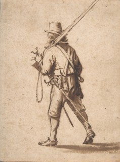 A Walking Musketeer, seen from behind, 17th century. Creator: Anthonie Palamedesz.