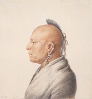 Osage Warrior, 1805-7. Creator: Charles Balthazar Julien Févret de Saint-Mémin.