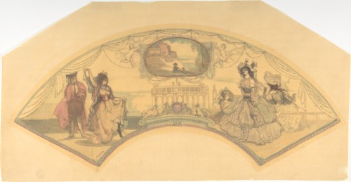 Fan Mount: The Spanish Piazza, 1896. Creator: Charles Conder.