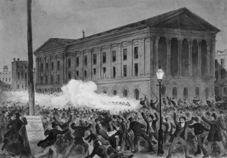 Astor Place Riot, 1849, 1896. Creator: Charles M Jenckes.