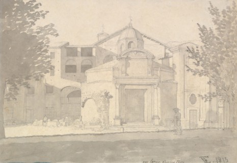 A Section of the Via Sacra, Rome (The Church of Saints Cosmas and Damian), 1814-15. Creator: CW Eckersberg.
