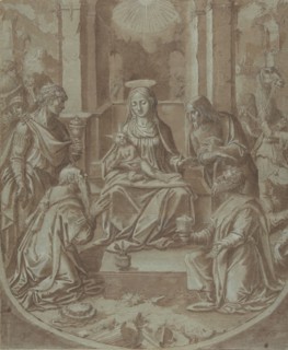 The Adoration of the Magi (Cartoon for an Embroidery), 1587-89. Creator: Attributed to Diego Lopez de Escuriaz.