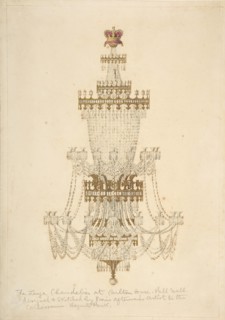 Large Chandelier at Carlton House, Pall Mall, 19th century. Creator: Edmund Thomas Parris.