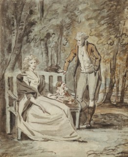Study for a Portrait: A Lady and a Gentleman in a Park, ca. 1780. Creator: Unknown.