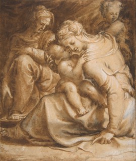 Virgin and Child with Saint Anne and John the Baptist, ca. 1550. Creator: Francesco Salviati.