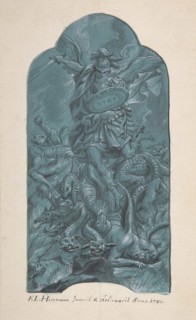 The Archangel Michael Banishing Vice, 1782. Creator: Franz Ludwig Hermann.