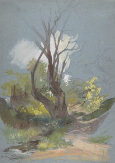 Mountain Path with a Tree, 1820-78. Creator: Friedrich Nerly.