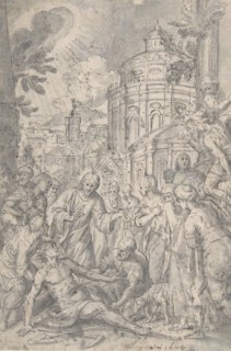The Raising of the Youth of Naim, late 16th-early 17th century. Creator: Georg Pecham.