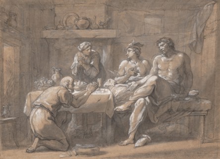 Jupiter and Mercury in the House of Baucis and Philemon, 18th century. Creator: Hyacinthe Collin de Vermont.