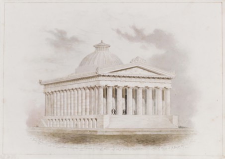 U. S. Custom House, New York (perspective), 1834. Creators: Ithiel Town, Alexander Jackson Davis.