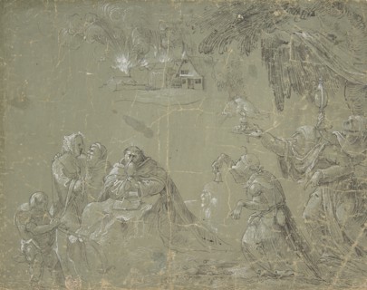 Temptation of St. Anthony (recto); Fantastic Landscape (verso), ca. 1520. Creator: Attributed to Jan Wellens de Cock.