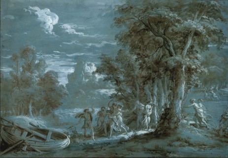 Landscape with a Scene from Fénelon's Télémaque, 1780. Creator: Jean Jacques Lagrenee.
