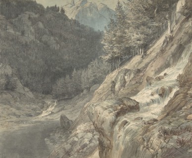 Mountainous Landscape with a River, 1807-63. Creator: Johann Wilhelm Schirmer.