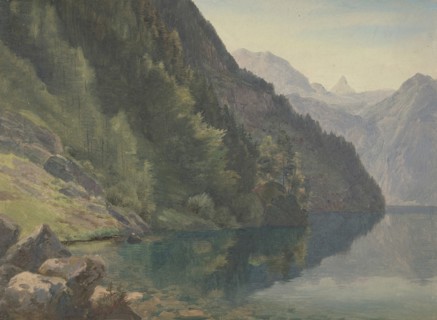 Wooded Shore at the King Lake (Königsee), first half 19th century. Creator: Johann Heinrich Schilbach.