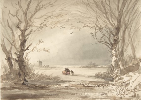 A Winter Landscape, 1854. Creator: Johannes Franciscus Hoppenbrouwers.