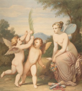 Eros and Anteros with Psyche Looking at Them, 1810-60. Creator: Johannes Riepenhausen.