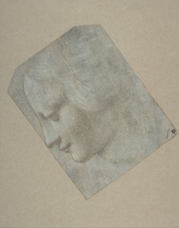 The Head of a Woman in Profile Facing Left, 1490-1500. Creator: Follower of Leonardo da Vinci.