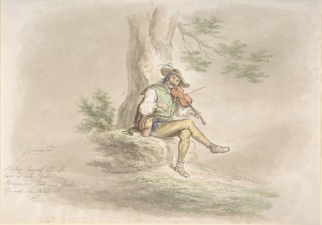 Gypsy Fiddler, 1858. Creator: Monogrammist CG.