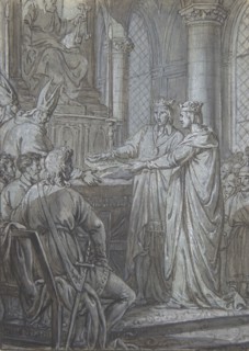 Louis III et Carloman donnent aux eveques du Royaume l'assurance de leur Fidelite en 882, ca. 1791. Creator: Nicolas Lejeune.