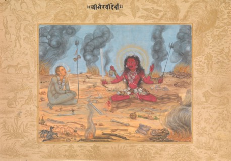 The Goddess Bhairavi Devi with Shiva, ca. 1630-35. Creator: Attributed to Payag.